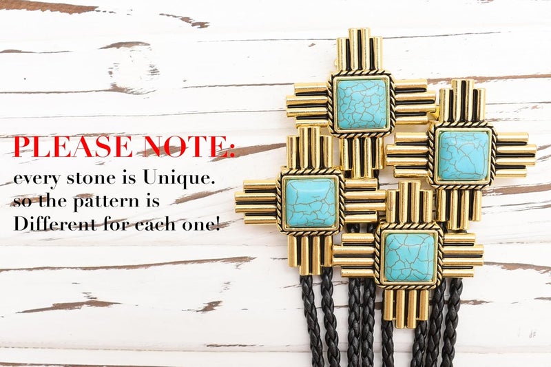 Wentur Stone Bolo Ties for Men Western - Vintage Cowboy Bolo Tie for Women Western Costume Accessories - Image 5